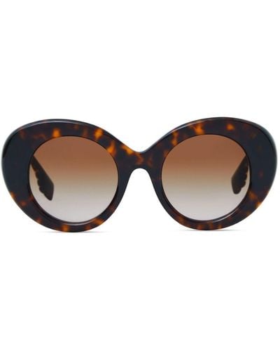 Burberry Tortoiseshell Oversized Round Sunglasses - Brown