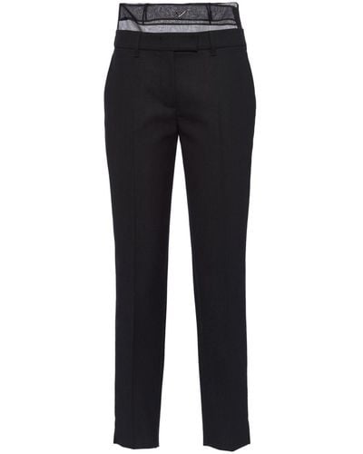 Prada Layered Tailored Pants - Black