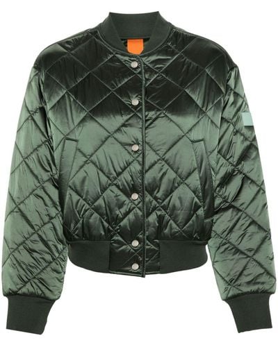 BOSS Quilted Bomber Jacket - Green