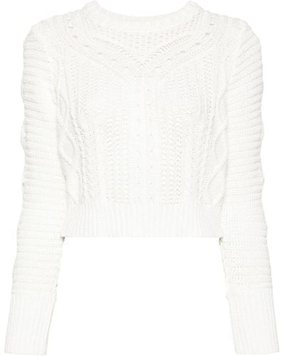 IRO Cut-out Cropped Sweater - White