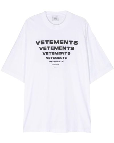 Vetements Katoenen T-shirt Met Logoprint - Wit