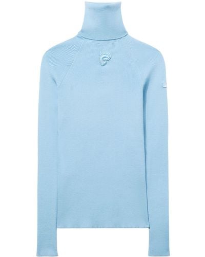 Emilio Pucci Logo-appliqué Virgin-wool Sweater - Blue