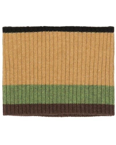 Colville Striped Ribbed Wool Snood - Green