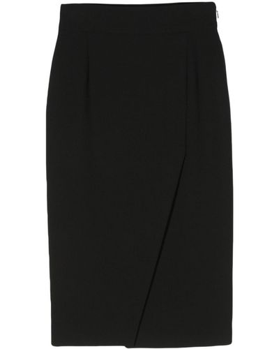 Moschino Crêpe Midi-rok Met Split - Zwart