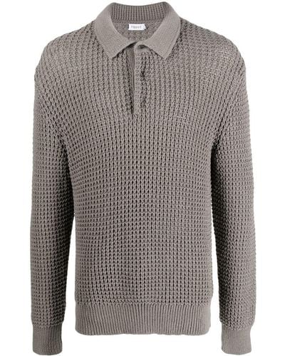Filippa K Wyatt Knit Polo Sweater - Grey
