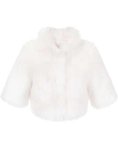 Unreal Fur Cropped Jas - Wit