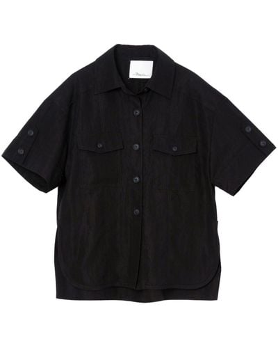 3.1 Phillip Lim Tm-blend Short-sleeve Shirt - Black