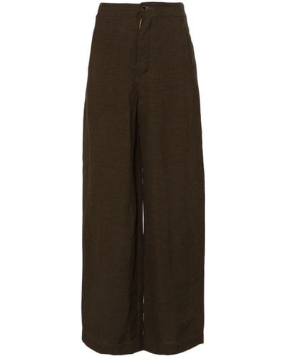 Uma Wang Pantalon palazzo à coupe ample - Marron