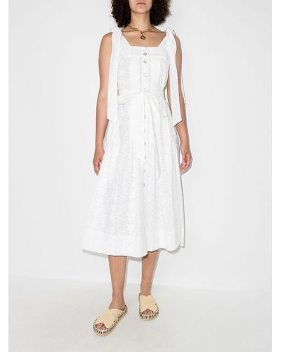 Evi Grintela Look17a Kleid mit Knopfleiste - Weiß