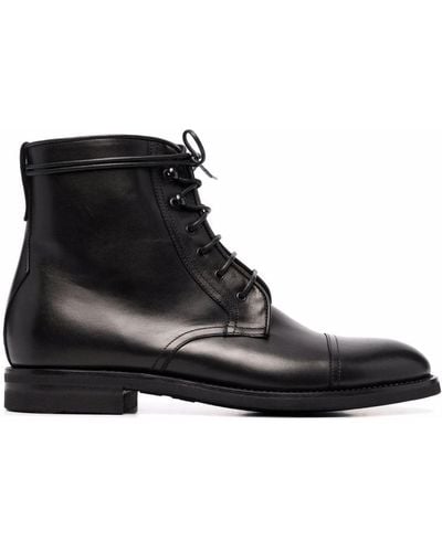 SCAROSSO Paolo Ankle Leather Boots - Black