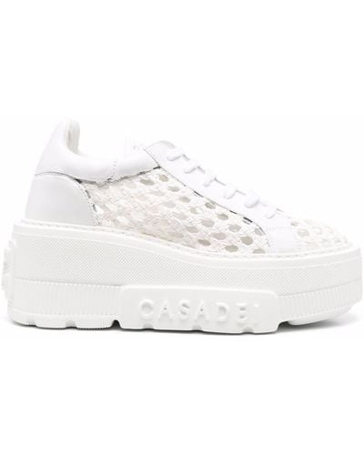 Casadei Sneakers mit Webdetails - Weiß