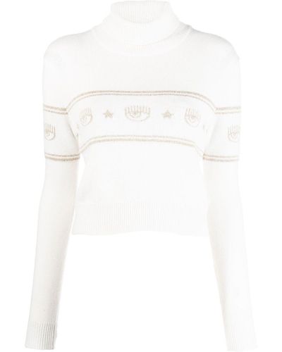 Chiara Ferragni Graphic-intarsia Sweater - White