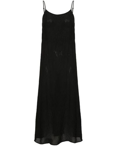 Uma Wang Robe mi-longue à effet froissé - Noir