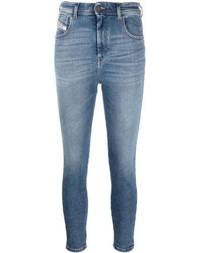 DIESEL Slandy Cropped Skinny Jeans - Blue