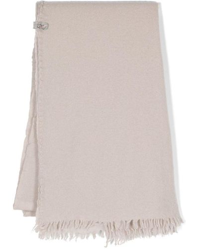 Private 0204 Frayed Cashmere Scarf - White