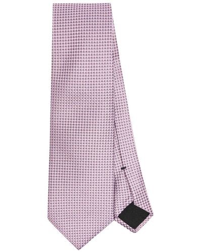 BOSS Check-pattern silk tie - Rose