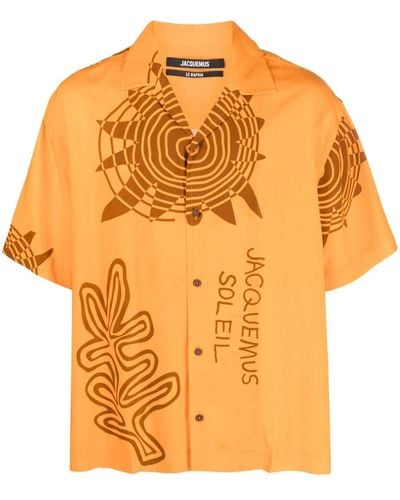 Jacquemus Camisa con motivo gráfico - Naranja