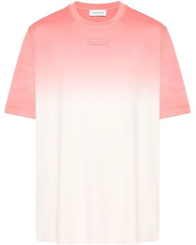 Lanvin Logo-embroidered ombré T-shirt - Pink