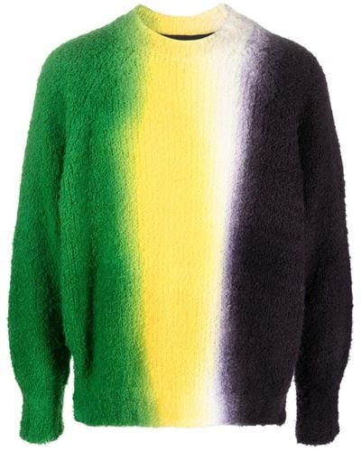 Sacai Brushed Gradient-effect Sweater - Green