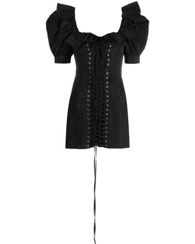 Alessandra Rich Mini-jurk Met Veters - Zwart