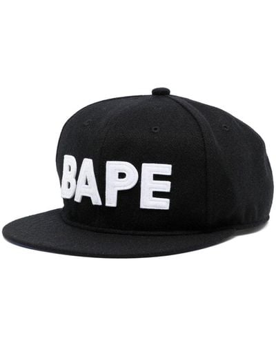 A Bathing Ape Logo-appliqué Flat-peak Cap - Black