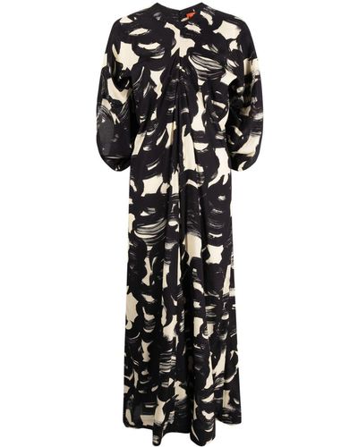 Colville Robe longue Cocoon à imprimé abstrait - Noir