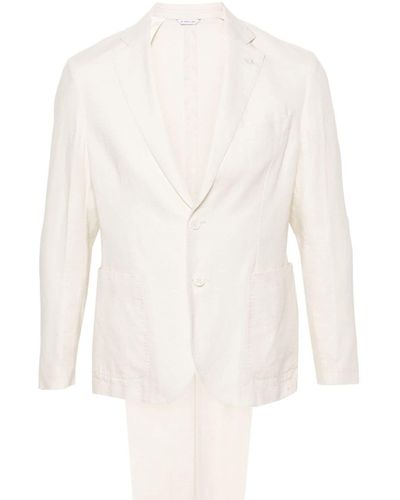 Manuel Ritz Einreihiger Anzug aus Leinen - Weiß