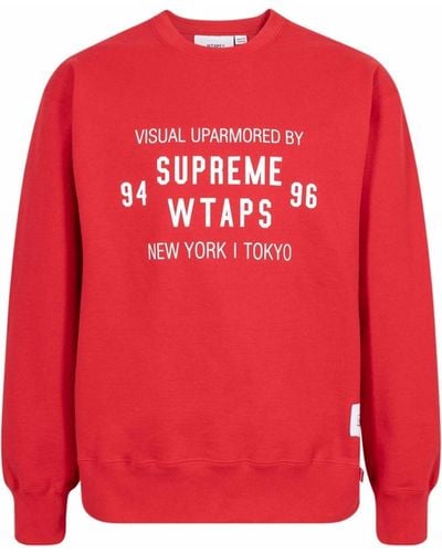 Supreme Xwtaps Crew Neck Sweatshirt - Red