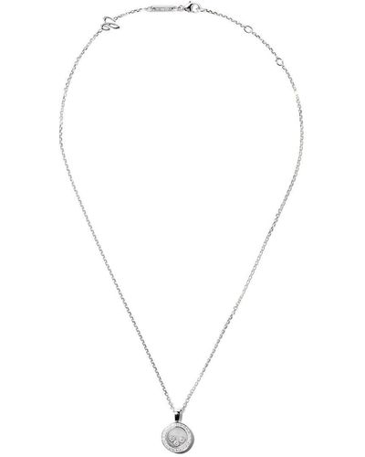 Chopard 18 Kt Witgoud Happy Diamond Icons Hanger Ketting