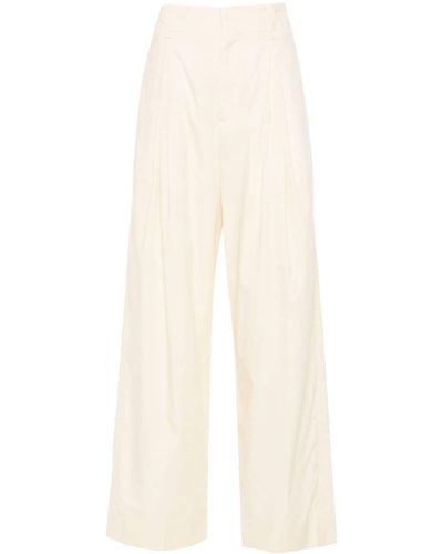 Bottega Veneta Pleat-detail Straight-leg Trousers - White