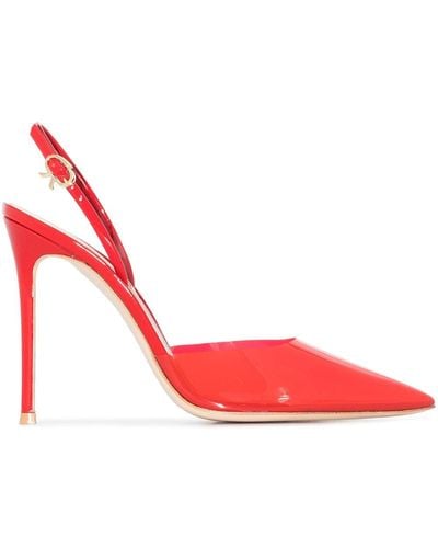 Gianvito Rossi Ribbon D'orsay 105mm Slingback Pumps - Red