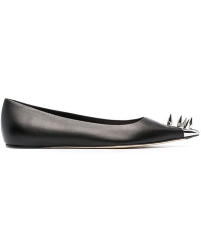 Alexander McQueen Spike Stud Ballerina Shoes - Black