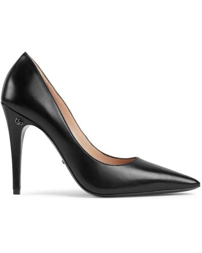 Gucci Anita Leather Court Shoes - Black