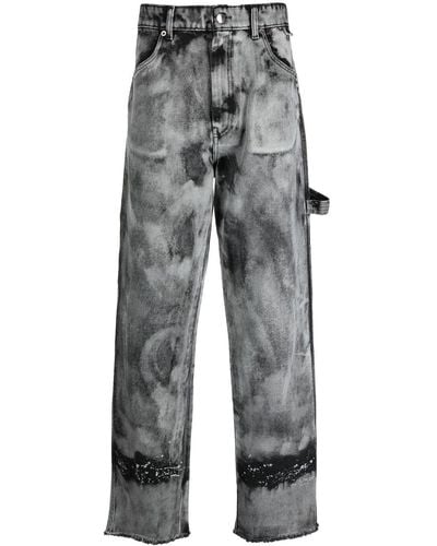 DARKPARK Bleached-effect High-waisted Jeans - Gray
