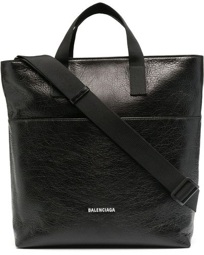 Balenciaga Explorer Leather Tote Bag - Black
