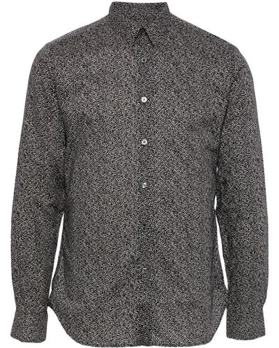 Paul Smith Geometric-print Cotton Shirt - Grey