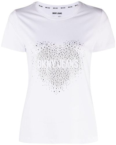 DKNY T-shirt girocollo con logo - Bianco