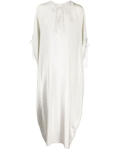 Cynthia Rowley Lamé-effect Draped Maxi Dress - White