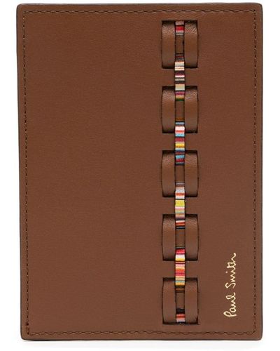 Paul Smith Woven Leather Cardholder - Brown