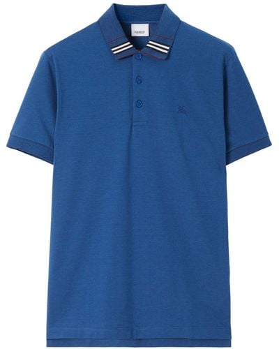 Burberry Poloshirt mit Ritteremblem - Blau