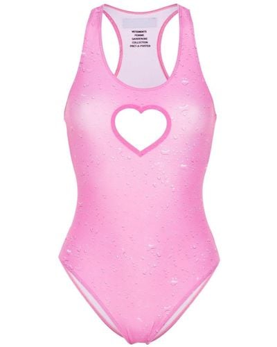 Vetements Heart Cut-out Swimsuit - Pink