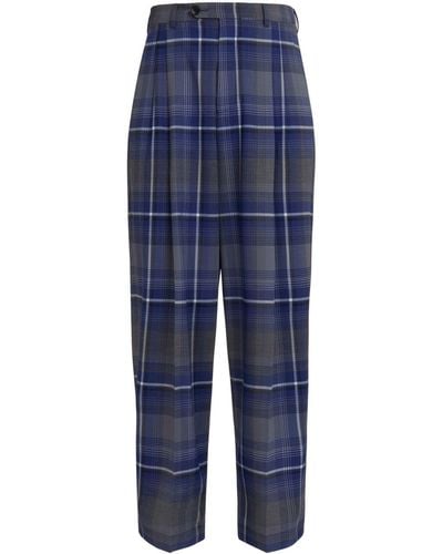 Marni Plaid Tapered Trousers - Blue