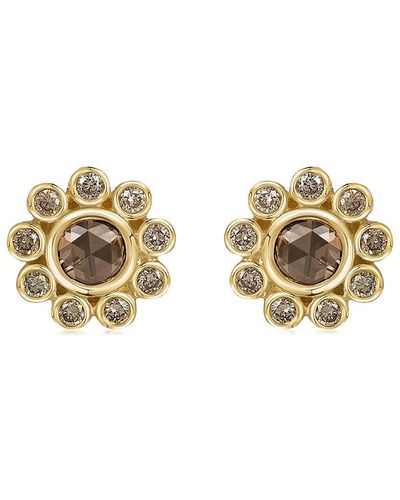 Flora Bhattachary 14kt Recycled Yellow Gold Aditi Diamond Stud Earrings - Metallic