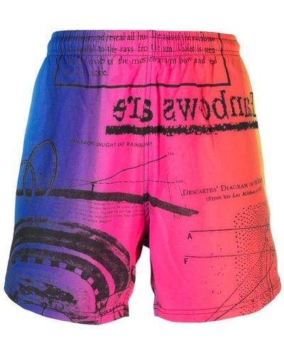 Msftsrep Gradient-effect Printed Swim Shorts - Pink