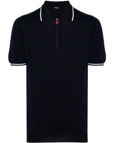 Kiton ストライプトリム ポロシャツ - ブラック