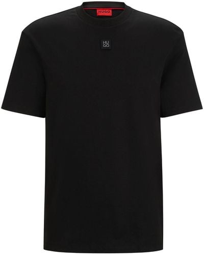 HUGO Logo-patch Cotton T-shirt - Black