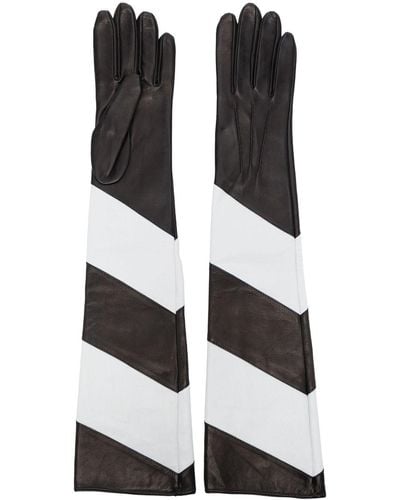 Manokhi Colour-block Leather Gloves - Black