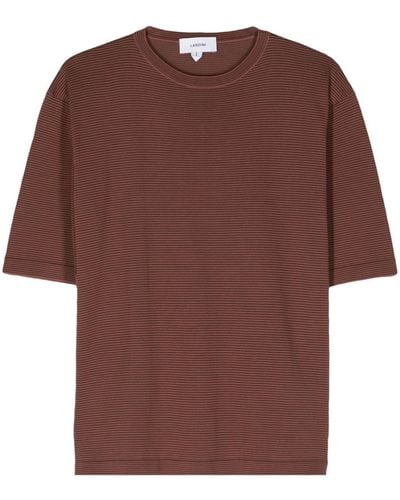 Lardini Gestricktes T-Shirt mit Streifen - Braun