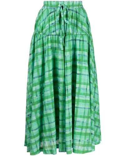 We Are Kindred Chloe Tiered Midi Skirt - Green