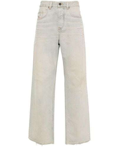 DIESEL 2001 D-macro Mid-rise Straight-leg Jeans - Gray